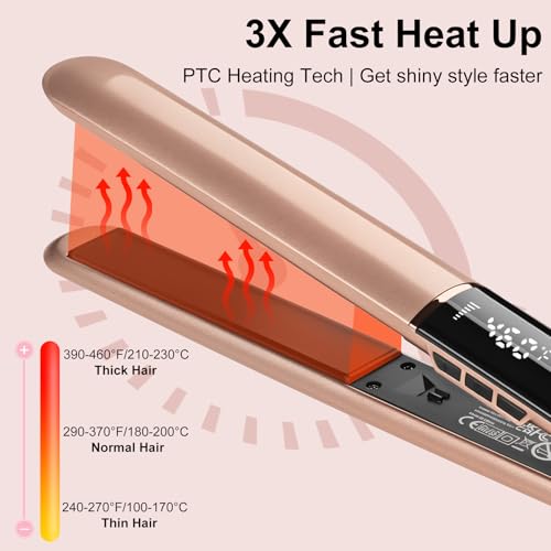 Professional 1-Inch Hair Straightener Flat Iron for Sleek, Smooth Hair