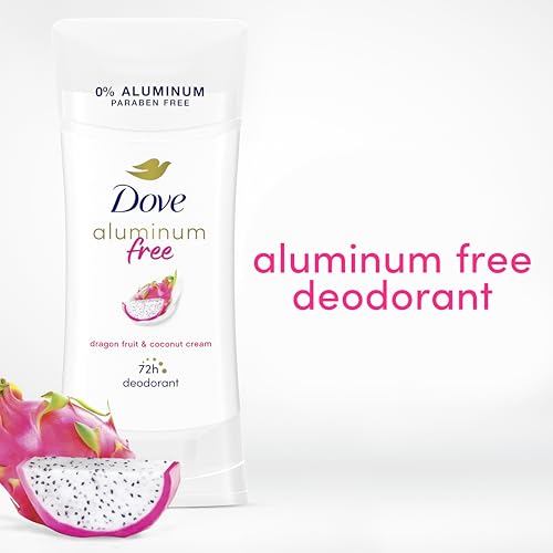 Dove Aluminum Free Deodorant Stick with Dragon Fruit & Coconut Cream - 3 Pack, 2.4 oz Each