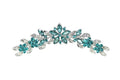 Teal Rhinestone Floral Hair Comb for Weddings & Special Occasions - Faship