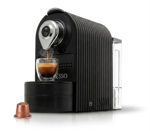 Black Espresso Pod Machine - Compact 19-Bar Nespresso Compatible Coffee Maker