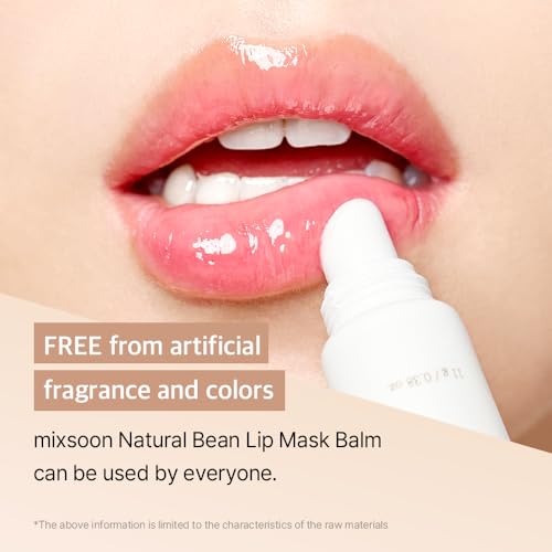 mixsoon Natural Bean Lip Mask Balm - Hydrated Lips, Softening, Fermented Bean and Shea Butter, Vegan Formula for Smooth Lip Balm 11g / 0.37 fl. oz. Korean Glass Skin Care