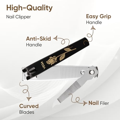 Vega Large Nail Clipper - Black 1 Pcs by Vega Product