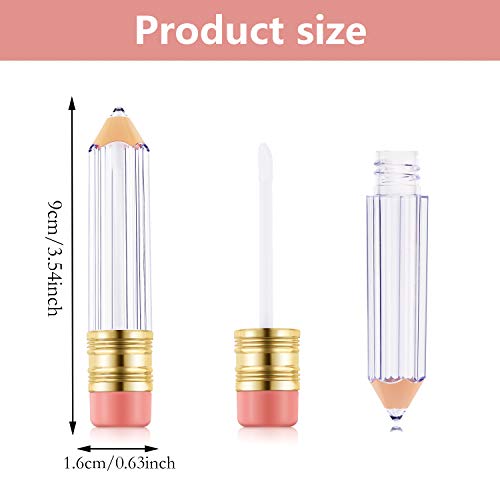 48 Pcs Pencil Lip Gloss Tubes 5ml Refillable Lip Balm Containers for DIY Makeup