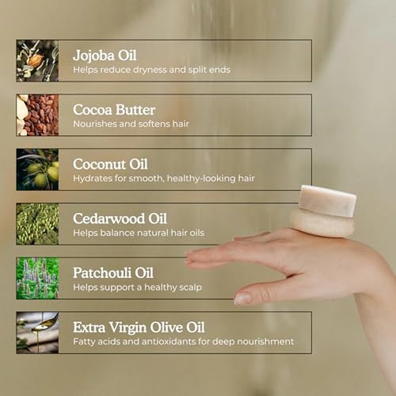 Conditioner Bar | Cedar + Patchouli | Eco-friendly Conditioner with Travel Container | Natural Salon Quality Conditioner, Zero Waste & Plastic Free¡¦