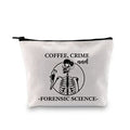 G2TUP Forensic Scientist Gift Coffee Crime And Forensic Science Makeup Bag Forensic Science Investigator Cosmetic Bag Criminologist Gift Travel Bag (And Forensic Science White Bag)