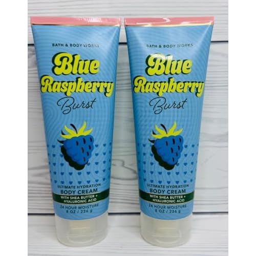 Bath & Body Works Blue Raspberry Burst Ultimate Hydration Body Cream 8 Ounces Pack of 2