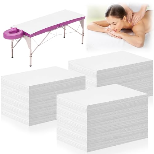 Tegeme Disposable Waterproof Massage Table Sheets 150 Pack - White, 31x70 inches