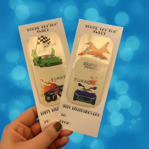 PapaKit 36 Pc Transportation Temporary Tattoo Set - 18 Individually Wrapped Sheets | Vehicle Birthday Party Favors, Goodie Bag Fillers, School Rewards