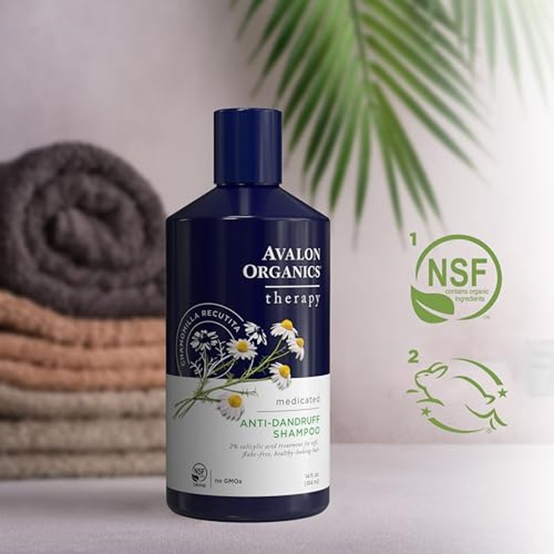 Avalon Organics Therapy Medicated Anti-Dandruff Shampoo for Soft, Flake-Free Hair, 14 Fluid Ounces