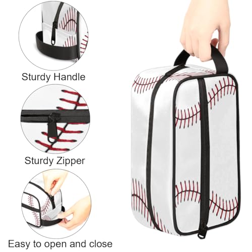 Bardic Kids Travel Toiletry Bag for boys - Baseball Hanging Toiletry Bag Softball Texture Ball Kindle Dopp Kit Cosmetic Organizer Makeup Bag Shower Shaving Bag for Men Women Travel Essential