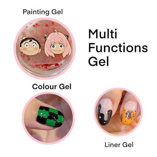 Advanced Painting Gel for Nail Art,8 colour kit with 2 palette(12 divsions),Non wipe,Manicure Professional Nail Salon DIY at Home Gift (Set A)