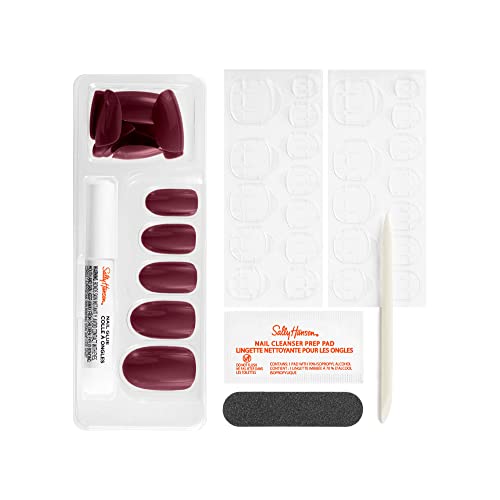 Sally Hansen Salon Effects¢ç Perfect Manicure, Beet Pray Love, Press On Nails, Oval Shaped, Non-Damaging Adhesive Tabs, File, and Alcohol Pad Included