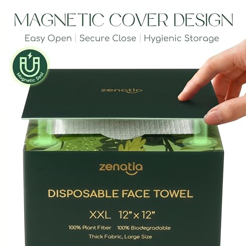 Disposable Face Towels - XXL 12x12 Inch 200 Count, Soft & Hygienic for Travel & Skincare
