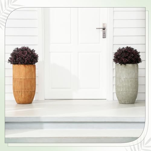 Yunlly 4 Pack Fall Artificial Topiary Balls - Outdoor Faux Bushes, Dark Purple