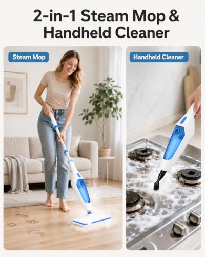 Blue SENMO 14-in-1 Steam Floor Mop & Handheld Cleaner for Home & Car Cleaning