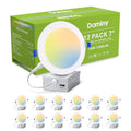 White 7 Inch LED Recessed Downlights 12 Pack Canless Wafer Lighting