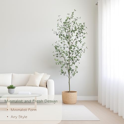 7ft Faux Quince Leaf Tree with Realistic Trunks - Artificial Garden & Home Decor