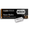 50 Fac?n Double Edge Razor Blades for Safety Razor, Safety Razor Blades for Shaving, Platinum Japanese Stainless Steel for Smooth & Precise Shave, Premium Replacement Razor Blade for Men & Women