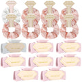 Bridesmaid Gift Scrunchies & Claw Clips Set - 16pcs White & Pink, 4.1 inch