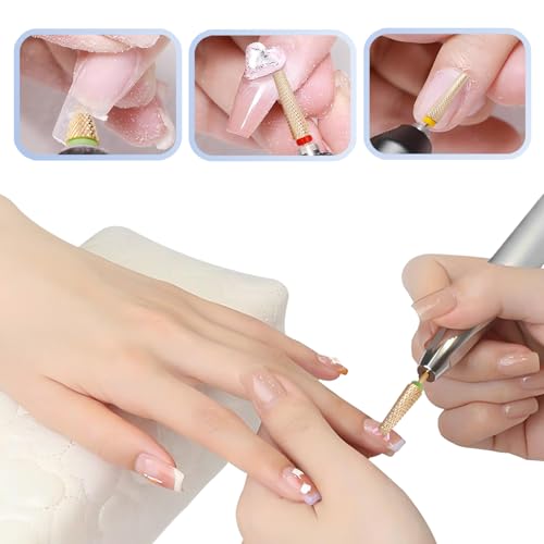 Long 5-in-1 Nail Drill Bits Set - Tapered Carbide Efile Bits for Manicure & Pedicure