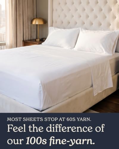 Beckham Hotel Collection 100% Cotton Queen Sheet Set - White / 4-Piece