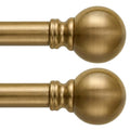 Warm Gold Curtain Rods 72-144 Inch - 2 Pack Adjustable Metal Window Rods
