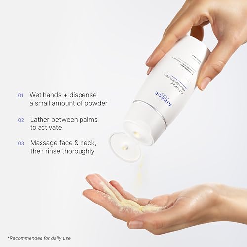 Gentle Face Cleanser Powder, Niacinamide Cleanser Face Wash for All Skin Types, Brightening Anti Aging Travel Face Wash, 98.8 Percent Natural, Made in France