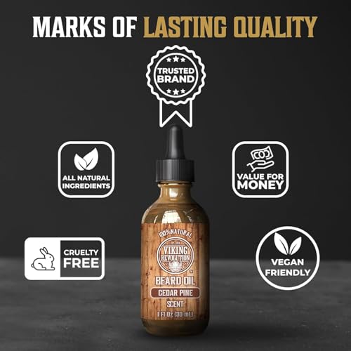 Viking Revolution Cedar and Pine Beard Oil for Men and Cedarwood and Pine Natural Soap for Men - Natural Argan & Jojoba Beard Softener, Mens Soap Bar with Essential Oils Cold Pressed Bar Soap for Men