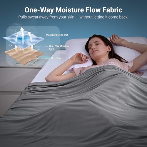 Cooling Blanket for Hot Sleepers 108x90 Dark Grey King Size Moisture-Wicking Bed Cover