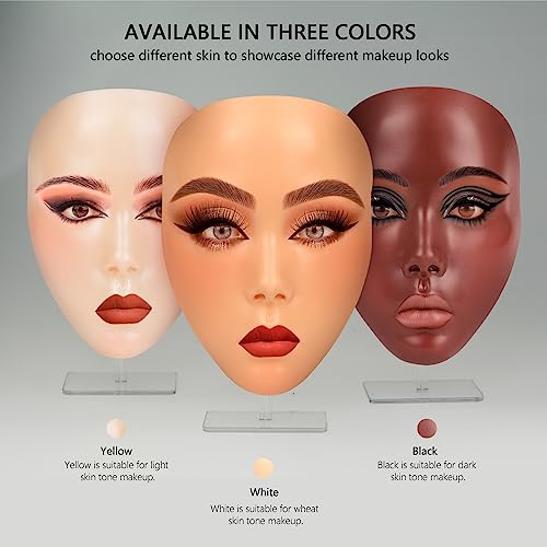 Laokiiy Silicone Makeup Practice Face Full White 5D Mannequin for Eyelash & Eyeshadow