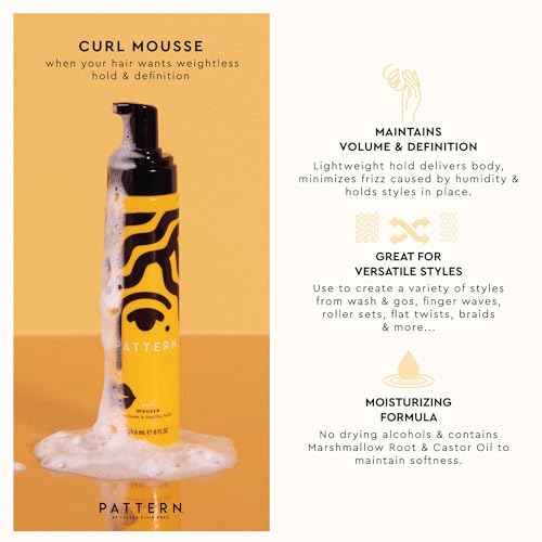 PATTERN Curl Mousse for Curly Hair 8 Fl Oz - Volume & Hold, Flake-Free