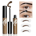 Eyebrow Gel - Peel Off Eyebrow Tint With Eyebrow Stencils, Long-lasting Brow Gel for Strong Hold & Natural Finish, Waterproof Eyebrow Makeup for Fuller & Defined Looking Brows (Warm Brown)