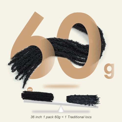 QUISDUIS 36 Inch Distressed Butterfly Crochet Locs - 8 Pack, Black, Lightweight & Soft Faux Locs for Natural Hair