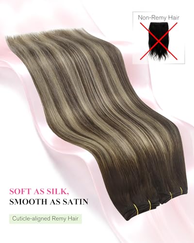 YoungSee Sew-In Hair Extensions Chocolate Brown Balayage 14 Inch 70g - Variation of 2-C-#4/18/4