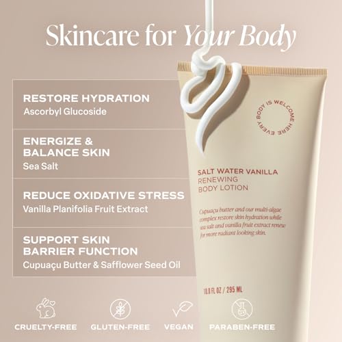 Saltair Salt Water Vanilla Body Wash & Lotion Bundle ? Hydrating Shower Gel and Moisturizing Body Cream for Women and Men | Nourishing, Vegan, Paraben-Free Set