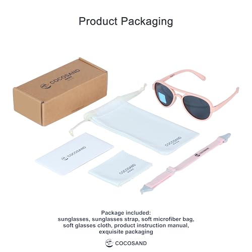 Baby Aviator Sunglasses with Strap - Polarized Flexible Frame for 0-24 Months