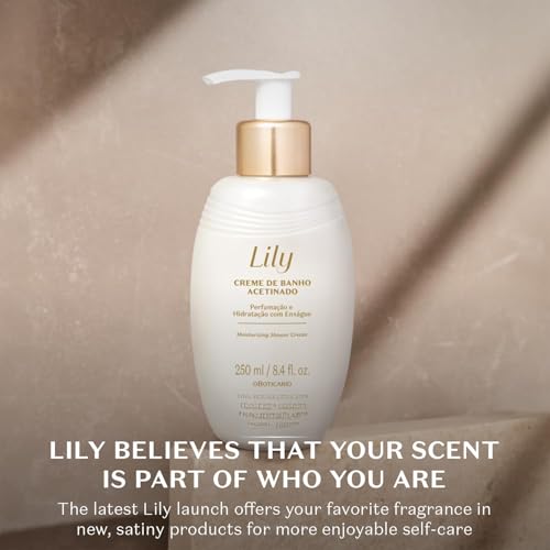 O Botic?rio Lily Satin Cream Cleanser, Moisturizing Bath Time with Hydration and Luxurious Fragrance, 8.4 Ounce (250ml)