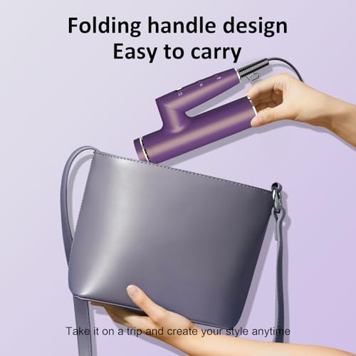 Heylike High-Speed Plasma Ionic Hair Dryer 1500W Foldable Purple