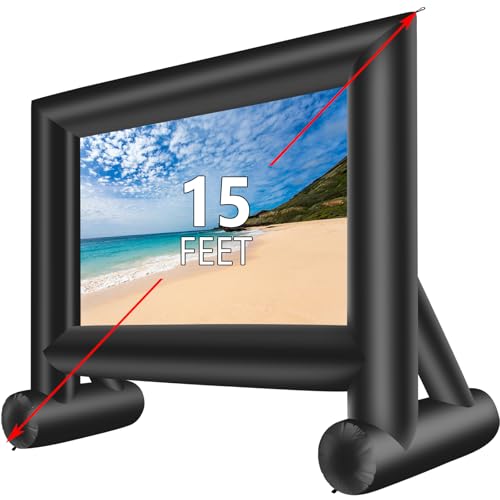 15ft Inflatable Projector Screen with Air Blower & Storage Bag - Front & Rear Projection