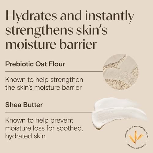 Aveeno Daily Moisturizing Cream with Prebiotic Oat & Shea Butter, Body, Face & Hand Cream for Normal to Dry, Sensitive Skin Hydrates for 48 Hours, Fragrance Free & Non-Comedogenic, 7.5 oz