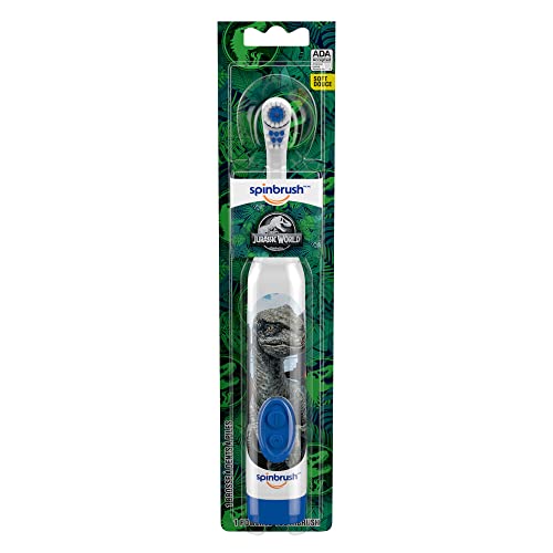 Kids Electric Toothbrush Pack of 2 - Jurassic World Battery Powered, Soft Bristles, Leakproof, Ages 3+