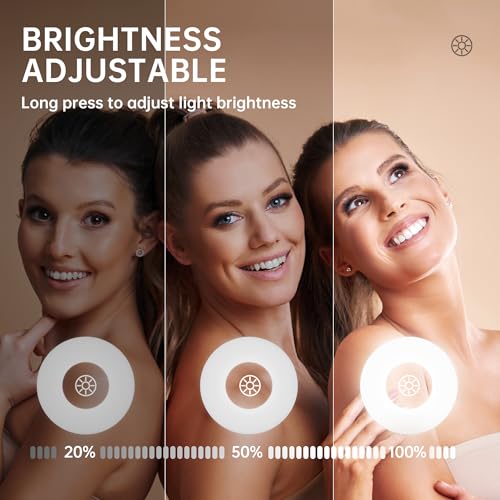 Hasipu Vanity Mirror with Lights and Bluetooth Speaker, 13.8"¡¿ 18" Arched LED Makeup Mirror, Lighted Makeup Mirror with Lights, Smart Touch Control Dimmable 3 Modes Light 360¡ÆRotation White