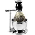 GRUTTI 3-in-1 Men's Shaving Brush Set with Stand & Bowl - Gift Ready