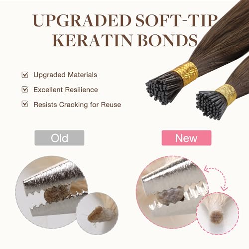 GOO GOO I Tip Hair Extensions 16 Inch Natural Black 50g 100 Strands