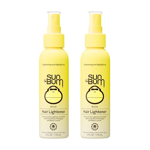 Sun Bum Blonde Hair Lightener Spray 4 Fl Oz Pack of 2 - Vegan, Paraben-Free, Brightening Hair Enhancer for Blondes