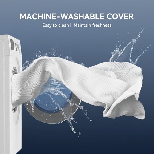 White Full Size 2 Inch Gel Memory Foam Mattress Topper - Washable Cover