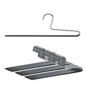 Set of 30 Non-Slip Space Saving Clothes Hangers for Pants - Black