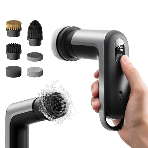 HOTO Cordless Spin Scrubber with 6 Magnetic Brush Heads, IPX7 Waterproof