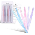 Double-Ended Face Razor for Women ? Eyebrow & Dermaplaning Tool | 6 Pack = 12 Blades Stainless Steel | Peach Fuzz Remover & Exfoliator for Smooth, Glowing Skin