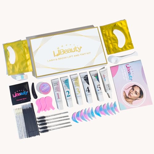 Libeauty Lash Lift Kit and Black Color Kit, Brow Lamination Kit, 4-in-1 Beginner Friendly Eyelash Perm Kit, Effective Results, Easy to Use with Detailed Instruction, Natural Black